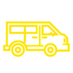 Yellow delivery van icon