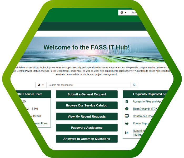 Image of FASS IT Hub front page